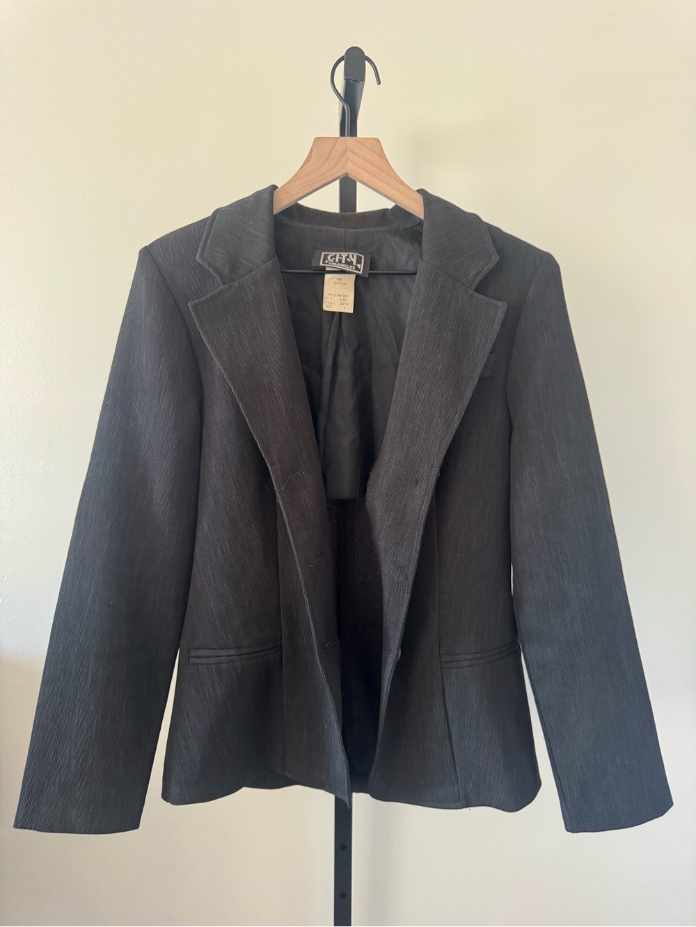 City Triangles Women’s Black/Gray Blazer Jacket